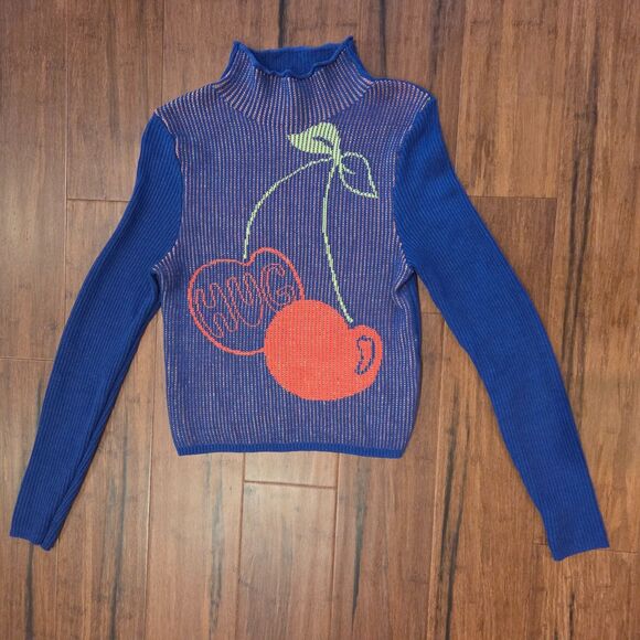 BDG Urban Outfitters Cherry Hug Mock Turtle Sweater Women's Medium - Picture 1 of 7